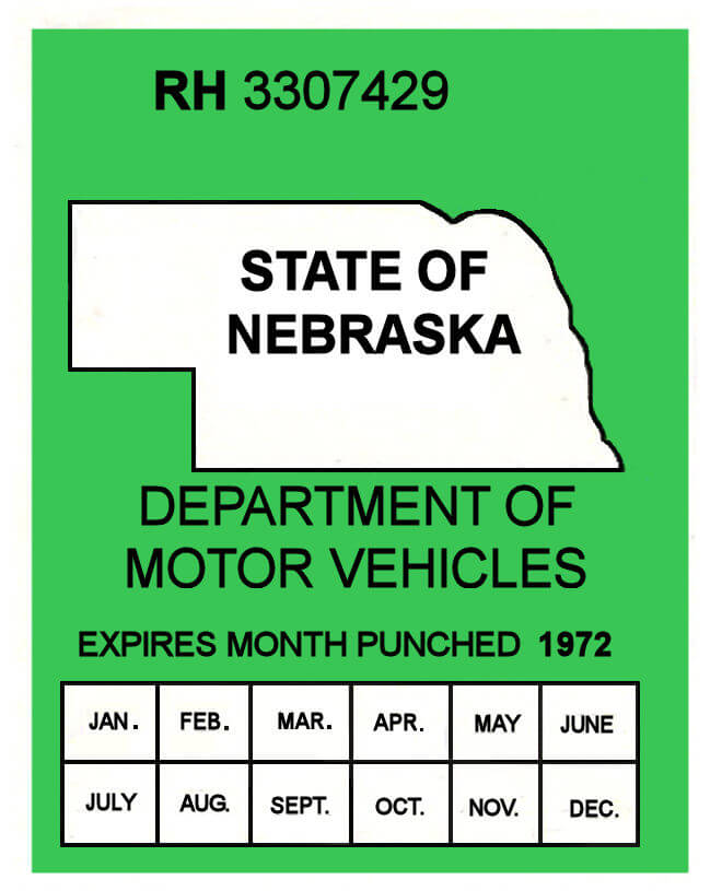 (image for) 1971-72 Nebraska INSPECTION Sticker